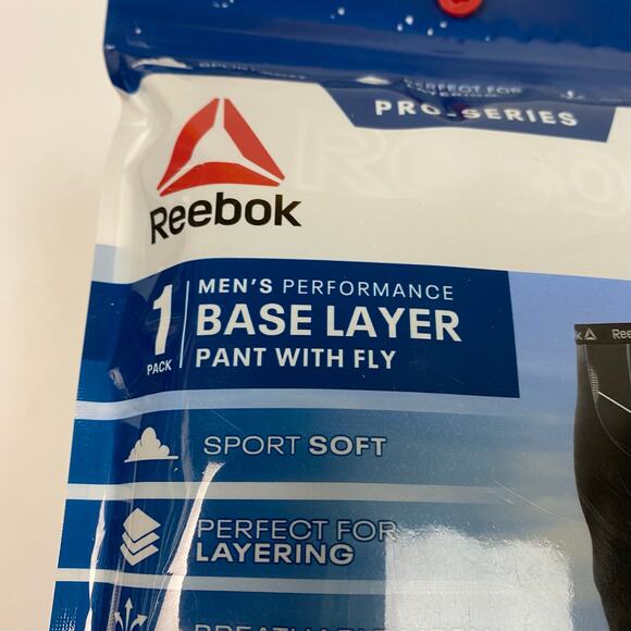 Reebok Mens performance Base Layer Pant Fly Pro-Series Black Mesh XL 40-42 NEW - Picture 2 of 9